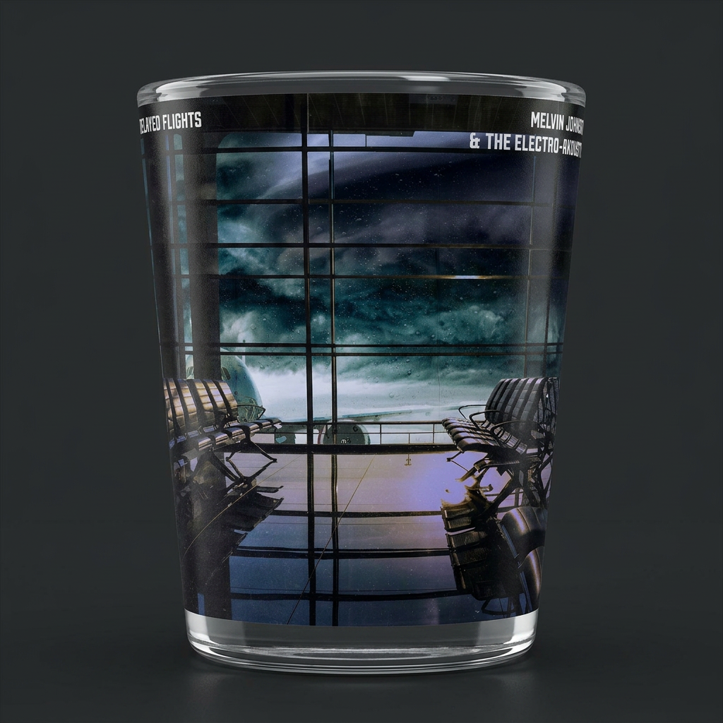 Delayed Flights shot glass